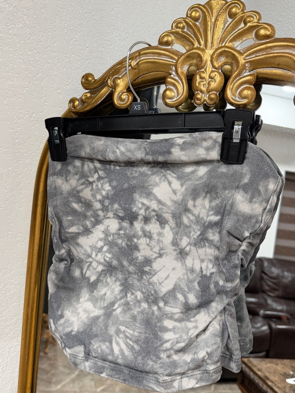 H&M Gray and White Tie-Dye Strapless Tube Top